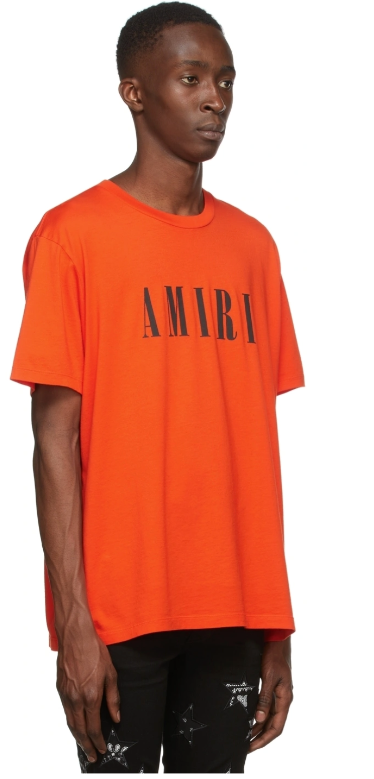 Men Fashion Orange Amiri Graphic Tee Tshirt