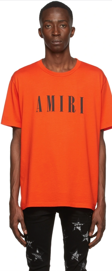 Men Fashion Orange Amiri Graphic Tee Tshirt